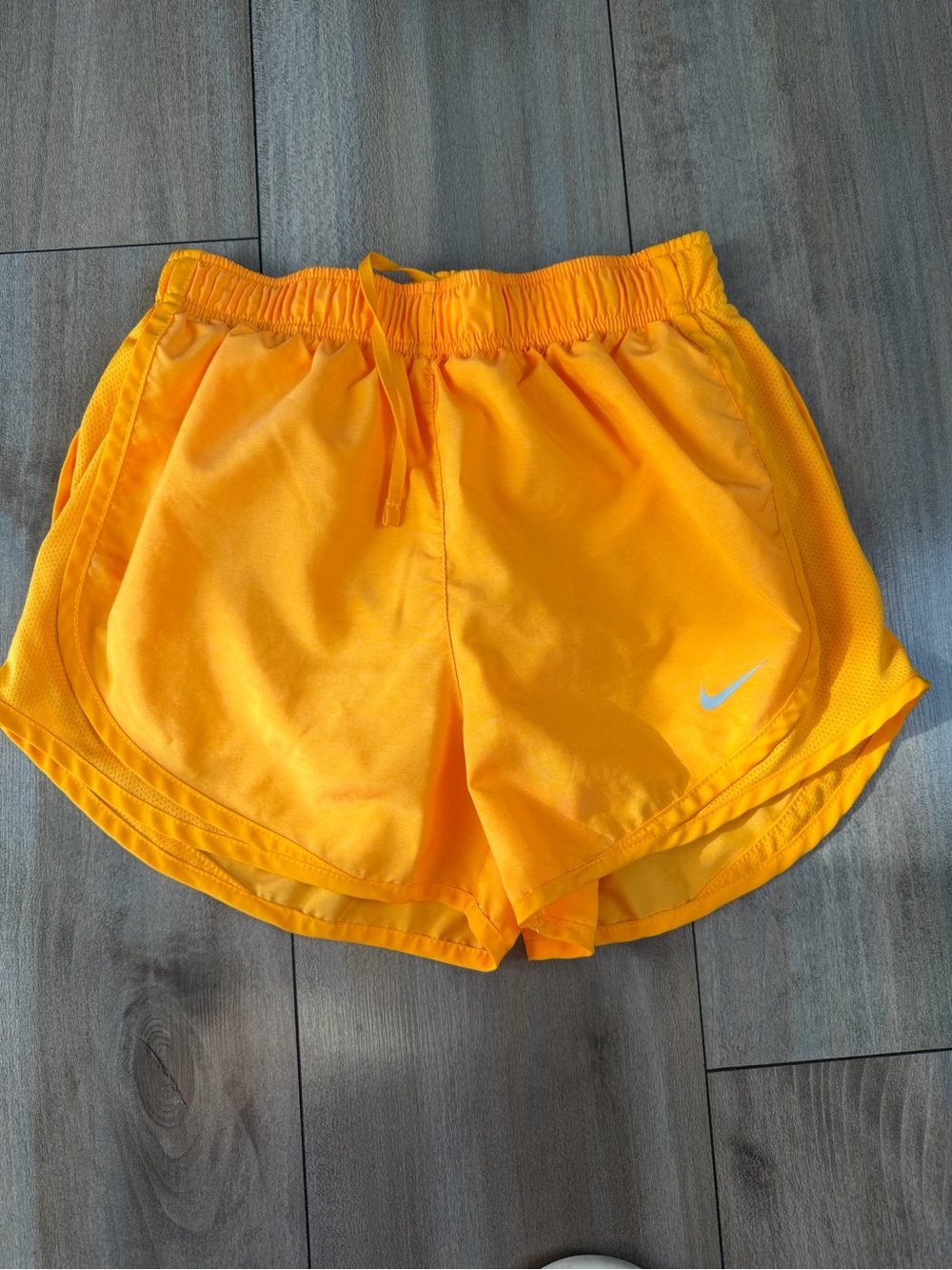 Nike Women’s Bright Orange Running Shorts with Reflective Swoosh